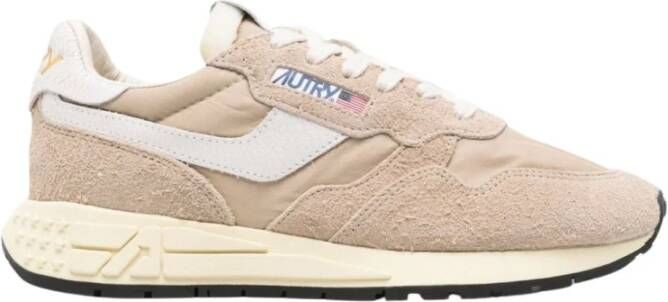 Autry Reelwind Low Wom Wit Leren Sneakers Beige Dames