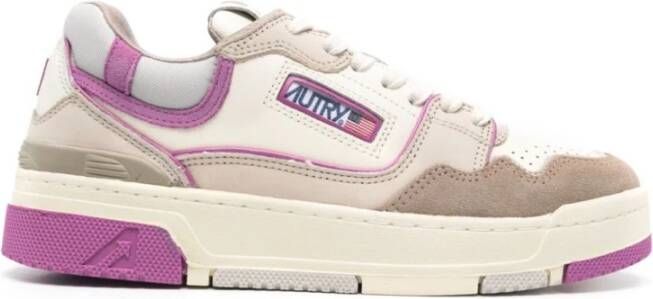 Autry Fuchsia Tabak Suède Lage Sneakers Multicolor Dames