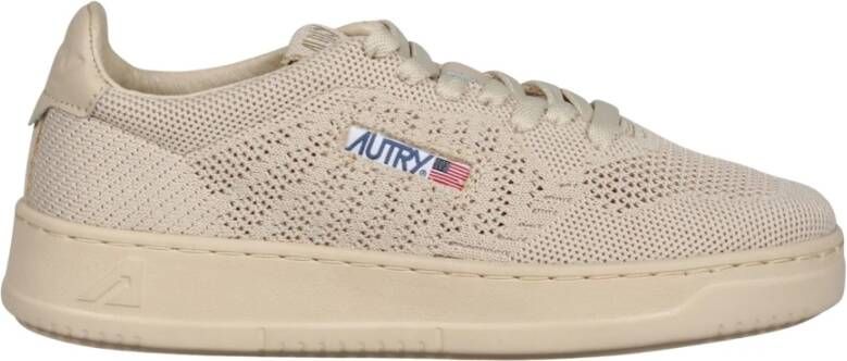 Autry Gebreide Lage Sneakers Beige Dames