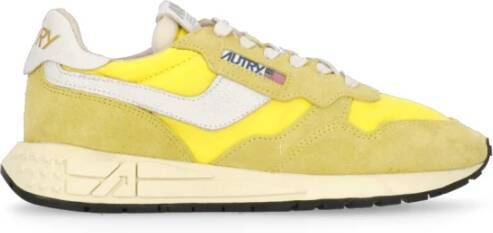 Autry Gele Leren Sneakers voor Vrouwen Yellow Dames