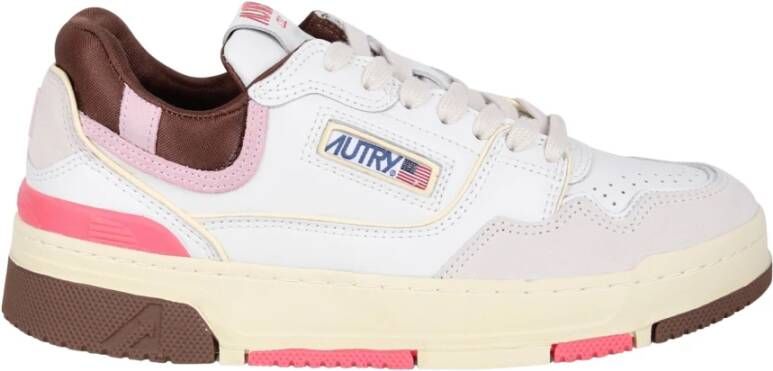 Autry Gepaneerde Leren Sneakers met Logodetail Multicolor Dames