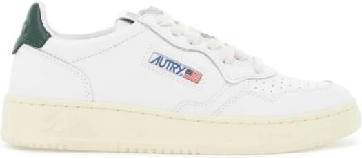 Autry Geperforeerde leren lage sneakers met logo White Heren