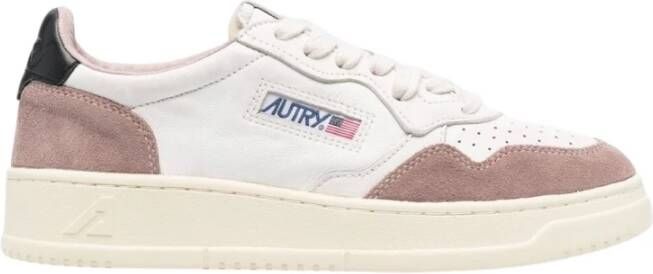 Autry Witte Medalist Sneakers met Roze Inzetstukken Multicolor Dames