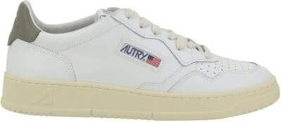 Autry Geperforeerde leren sneakers met logodetails White Heren