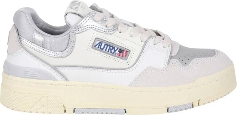 Autry Gestikte lage leren sneakers Gray Dames