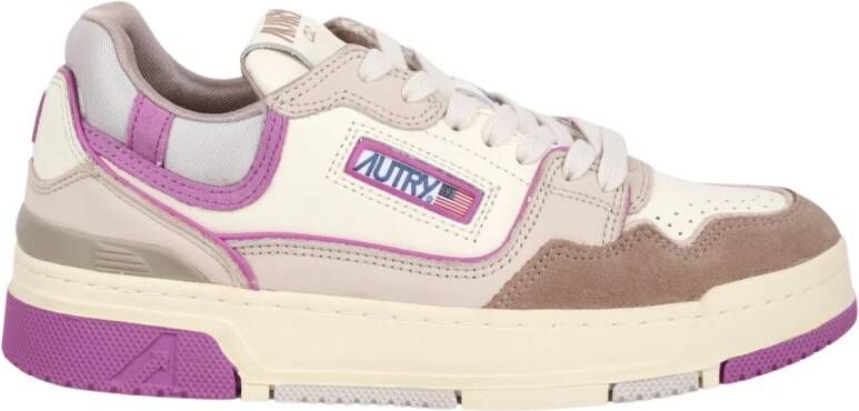 Autry Gestikte Leren Sneakers met Logodetail Multicolor Dames