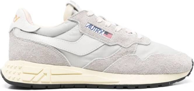 Autry Gestreepte Veterschoenen in Heather Grey White Heren