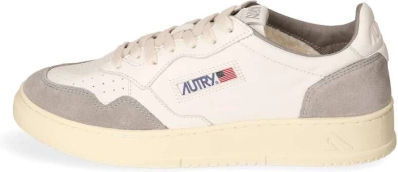 Autry Grijze Leren Lage Sneaker White Heren