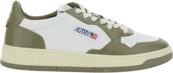 Autry Groene leren sneakers met zijlogo Green Heren