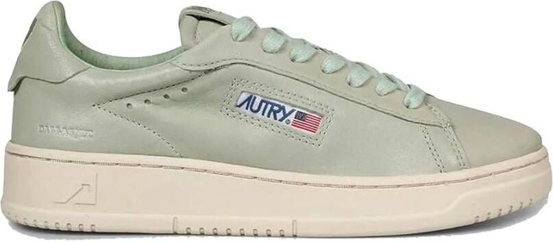 Autry Groene Leren Sneakers Vintage Stijl Green Dames