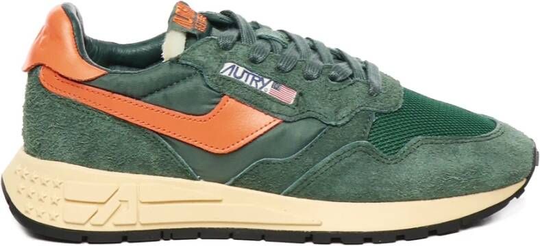 Autry Groene Sneakers met Gebarsten Leren Bovenwerk Green Heren