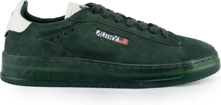 Autry Groene suède sneakers met leren details Green Heren