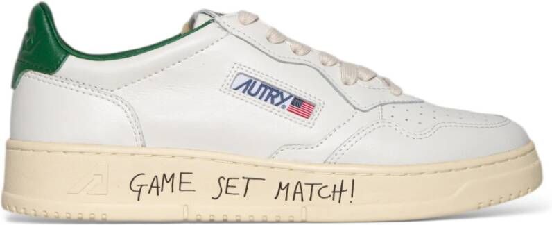 Autry Groene Tab Schoenen Lage Schrijven Medalist White Heren