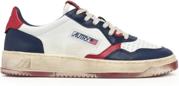 Autry Handgemaakte Wit Rood Blauw Sneakers Multicolor Heren