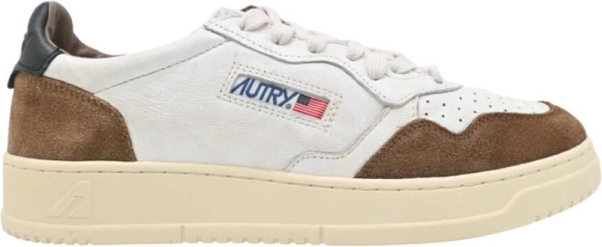 Autry Heren Leren Sneakers in Cigar en Zwart Multicolor Heren