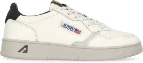 Autry Ivoor Leren Sneakers met Logodetails Beige Heren