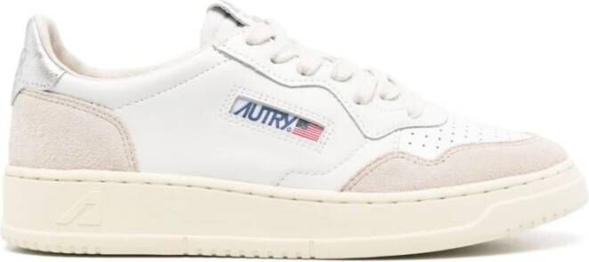 Autry Witte tennissneakers met suède inzetstukken White Dames