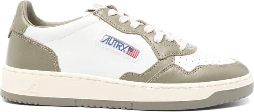 Autry Kleur Blok Leren Sneakers White Heren