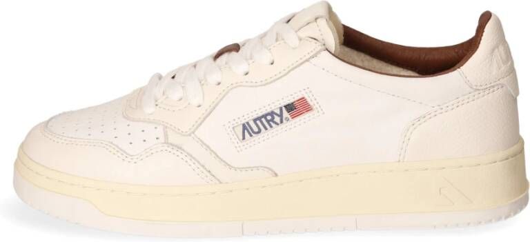 Autry Kleurrijke Leren Sneaker met Reflecterend Label White Heren