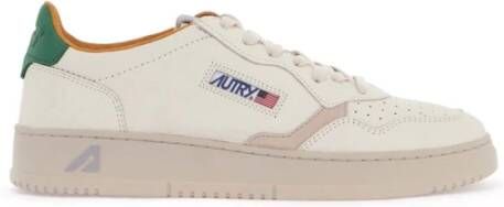 Autry Laag Sneakers van textuurleer met logodetails White Heren