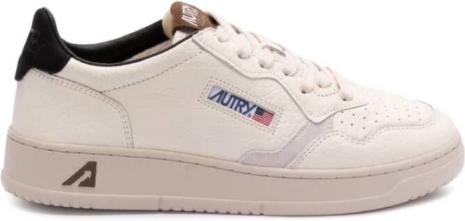 Autry Lage Beige Zwarte Sneaker Medalist Beige Heren