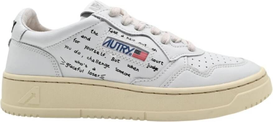 Autry Lage Dames Sneakers Leer Wit Zwart White Dames