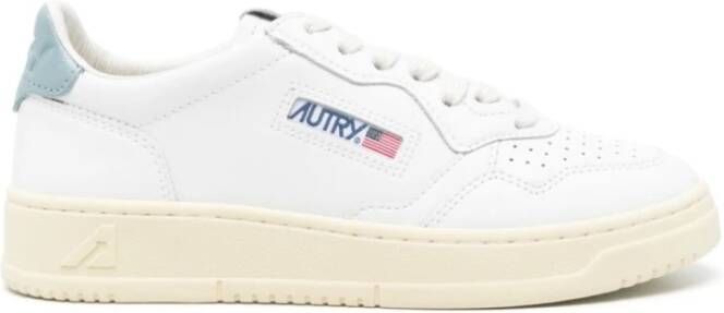 Autry Lage Dames Sneakers Leer Wit Zilver Blauw White Dames