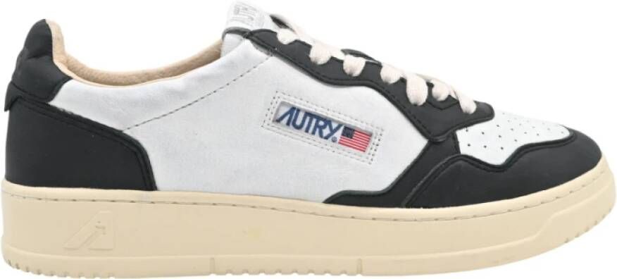 Autry Lage Goat Sneakers in Wit Zwart White Heren