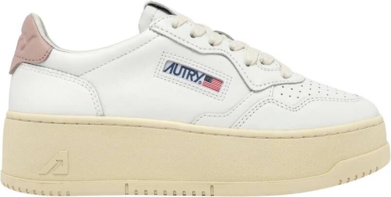 Autry Witte Veterschoenen met Rubberen Zool White Dames