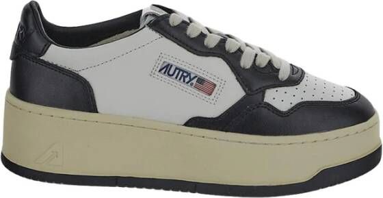 Autry Twee-Tone Leren Platform Sneakers Multicolor Dames