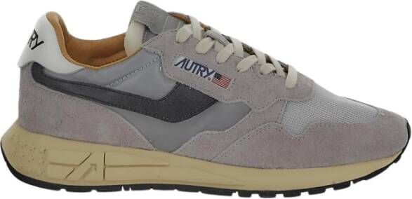 Autry Grijze Reelwind Sneakers met Suède Inzetstukken Gray Heren