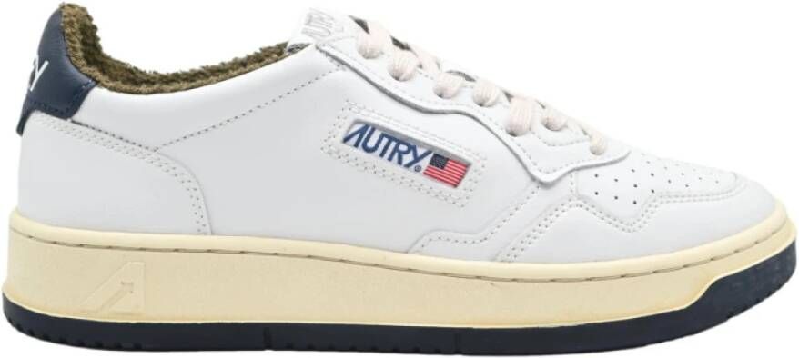 Autry Lage leren sneakers in Space Militaire stijl White Heren