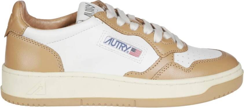 Autry Lage Leren Sneakers Beige Dames