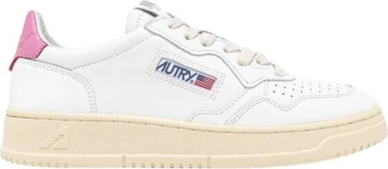 Autry Leren Lage Sneakers met Contrast Inzetstukken White Dames