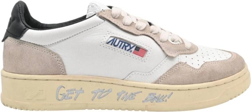 Autry Lage Leren Sneakers Wit Zilver Multicolor Heren