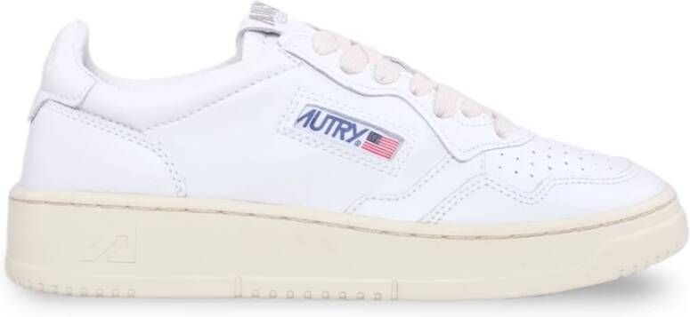 Autry Lage Leren Witte Schoenen in Wht Wht White Dames