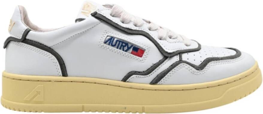 Autry Lage Man Leren Sneakers Wit Zwart Multicolor Dames