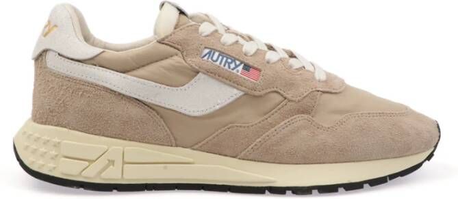 Autry Lage Man Nylon Sneakers Wit Beige Heren