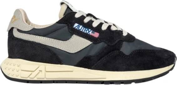 Autry Zwarte Sneakers met Nylon en Suède Inzetstukken Black Heren