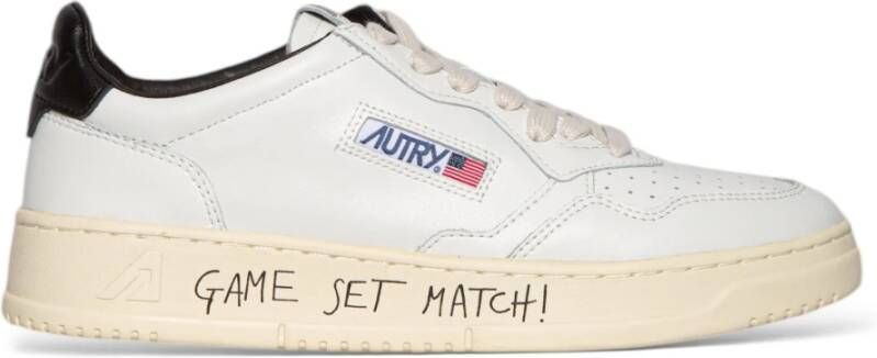 Autry Lage Schrijven Zwarte Tab Schoenen White Heren