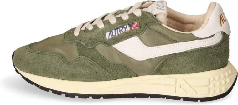 Autry Lage Sneaker van Leer Nylon en Suède Green Heren