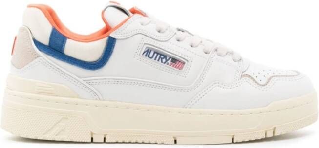 Autry Lage Sneaker Wit Blauw Oranje White Heren