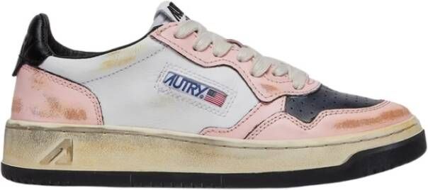 Autry Lage sneakers in vintage stijl van leer Pink Heren