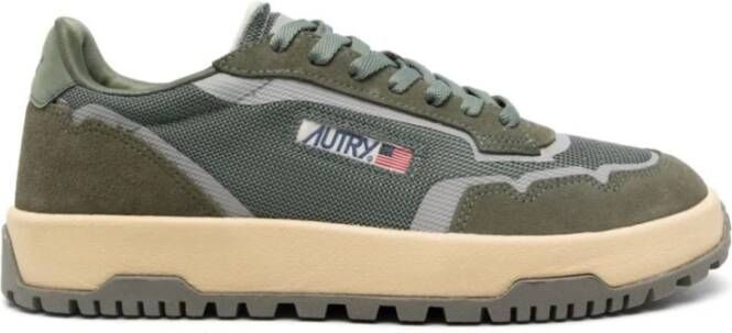 Autry Lage Sneakers met Drakenpatroon Green Heren