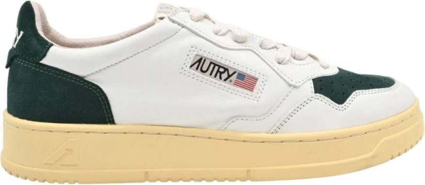 Autry Lage Suède Leren Sneakers Wit Fles Multicolor Heren