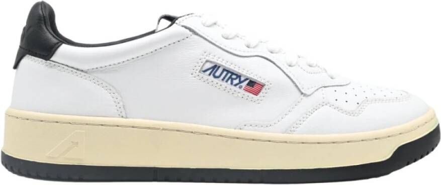 Autry Lage Top Leren Sneakers Wit Zwart White Heren