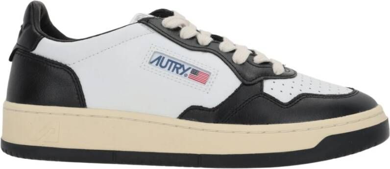 Autry Lage-top Leren Sneakers Zwart Wit Black Heren