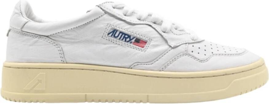 Autry Lage Top Sneakers in Witte Geit White Dames