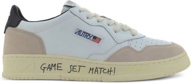 Autry Lage Top Sneakers in Wit Zwart White Heren