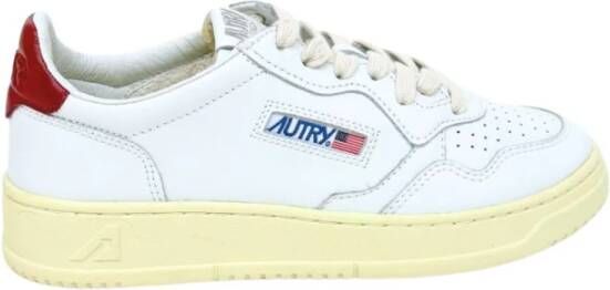 Autry Witte Leren Sneakers met Suède Inzetstukken White Dames